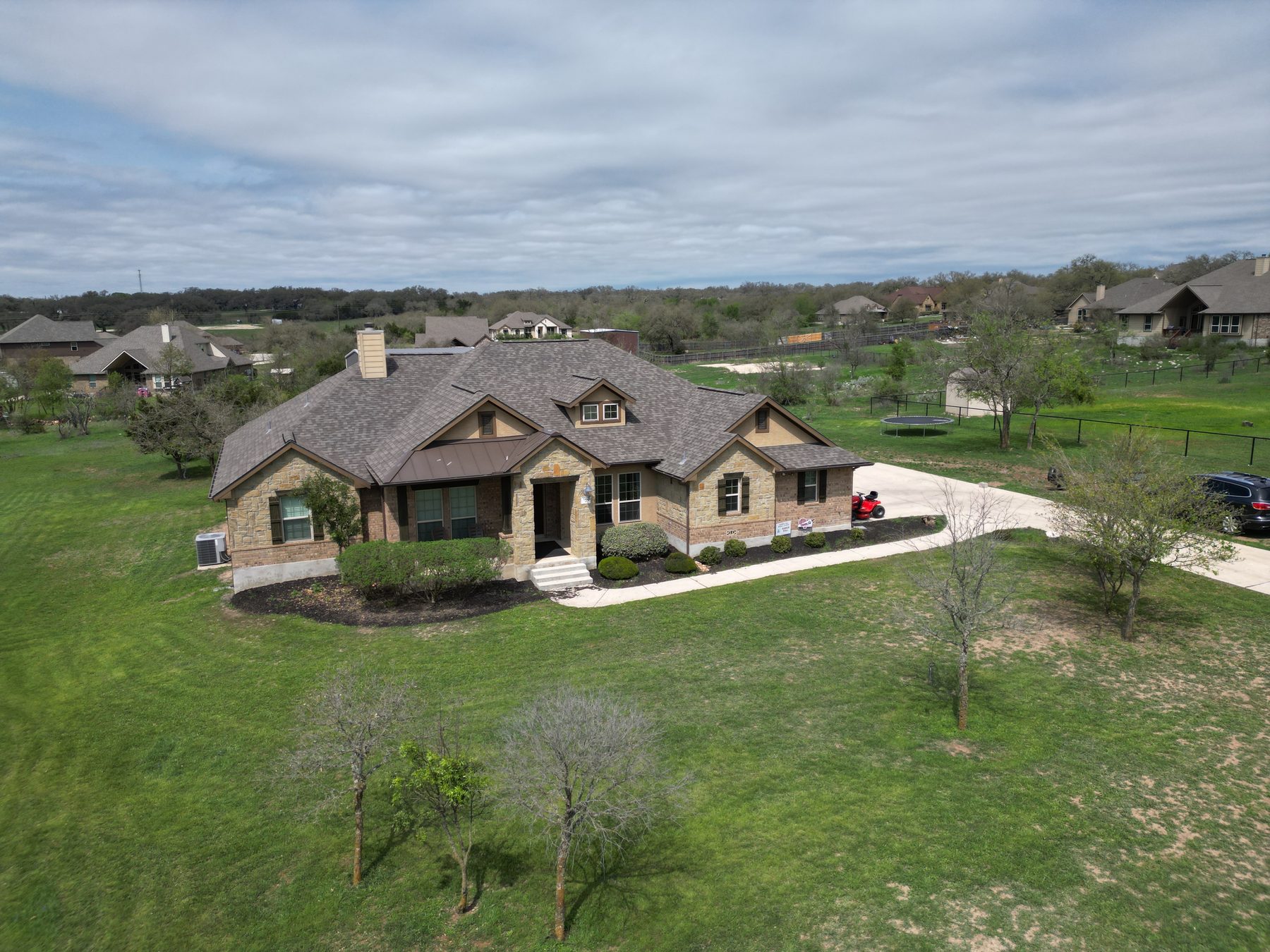 Recently completed roof restoration on Hill Country home